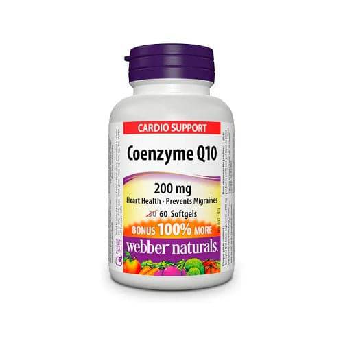 Webber Naturals Coenzyme Q10 200mg 60 Softgels Bonus Size