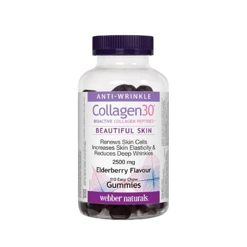 Webber Naturals Collagen30 Bioactive Collagen Peptides 2500mg Elderberry 110 Gummies