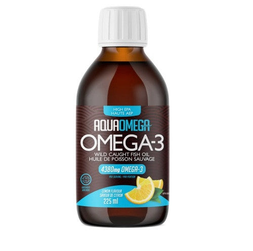AquaOmega Omega-3 Wild Caught Fish Oil - Lemon Flavour | 225 ml