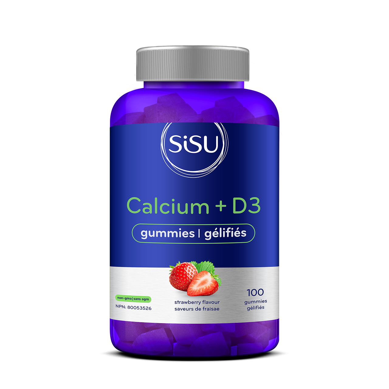 SISU - Calcium + D3 Gummies - Strawberry Flavour | 100 Gummies