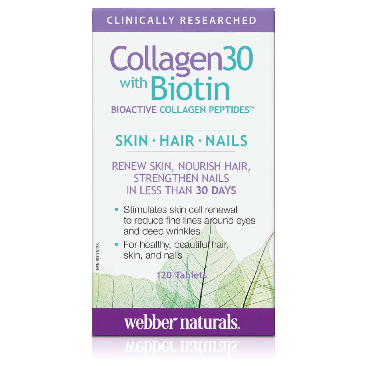 Webber Naturals - Collagen 30 with Biotin for Skin, Hair & Nails | 120 Tablets