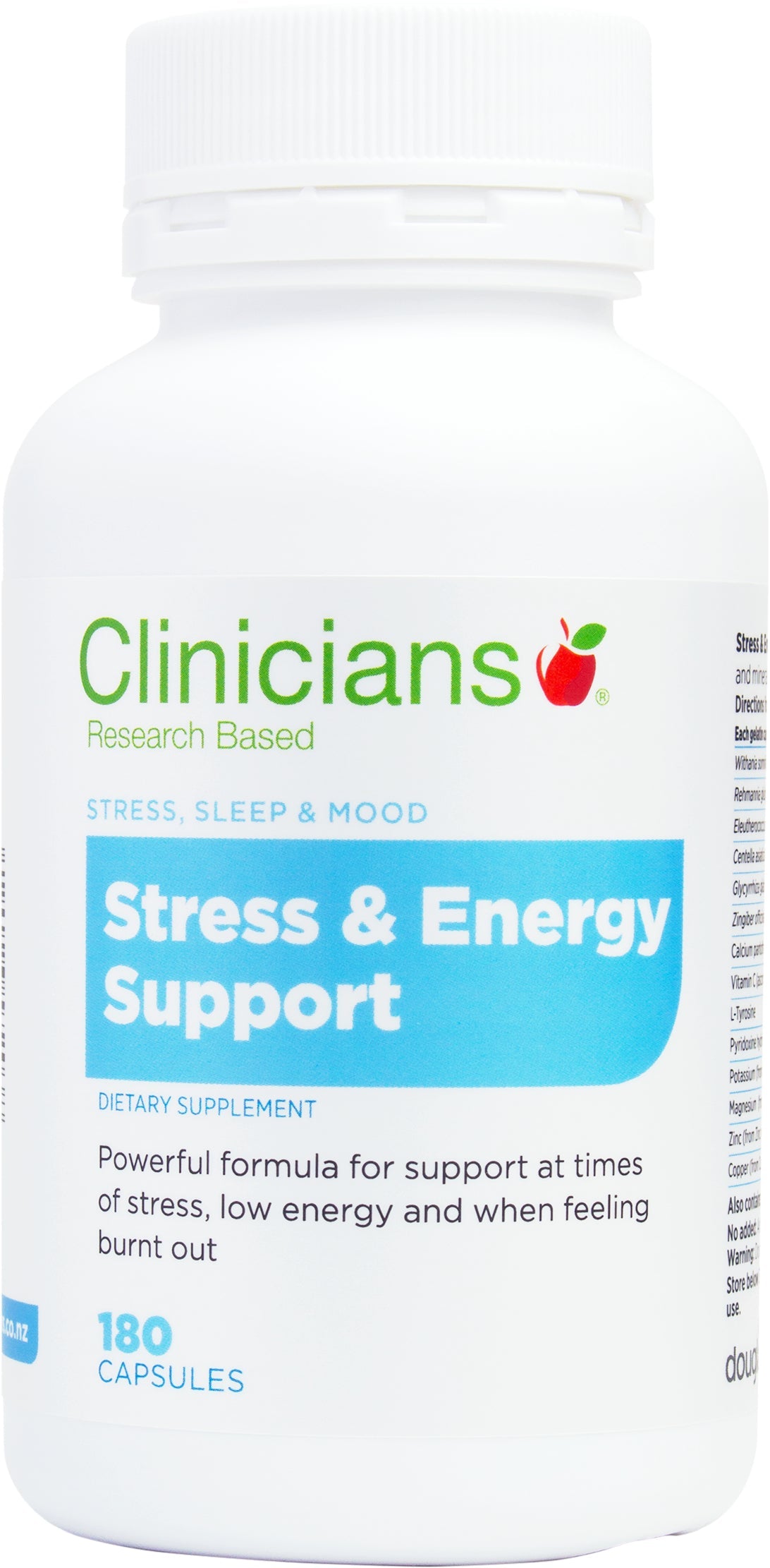 Clinicians Stress & Energy Supp Vcaps 180