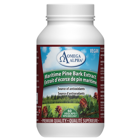 Omega Alpha - Maritime Pine Bark Extract - Source of Antioxidants | 60 VegCaps