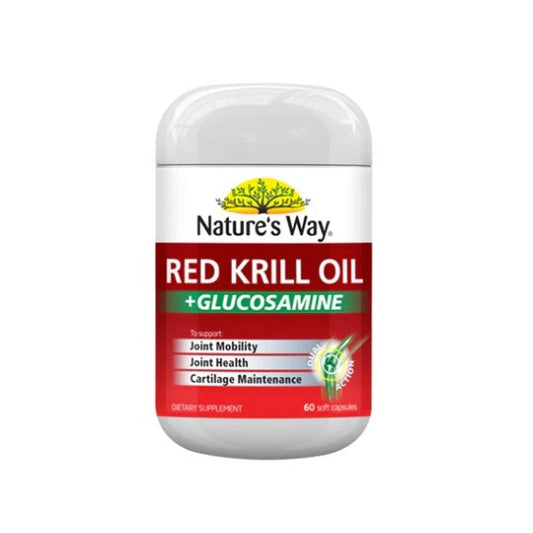 Nature's Way Red Krill Oil + Glucosamine 60 Capsules