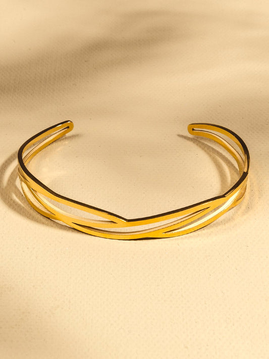 Walk on Water Gold Cuff Bracelet