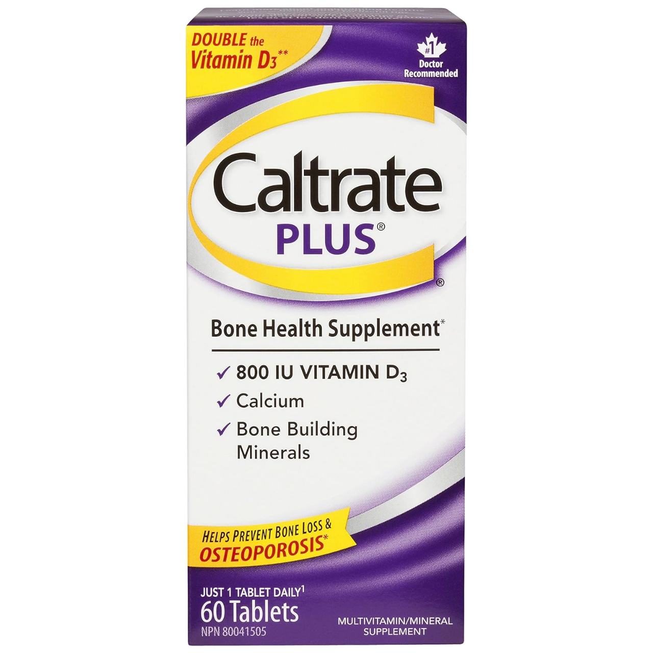 Caltrate - Plus Bone Health Supplement - 800 U Vitamin d# | 60 tablets