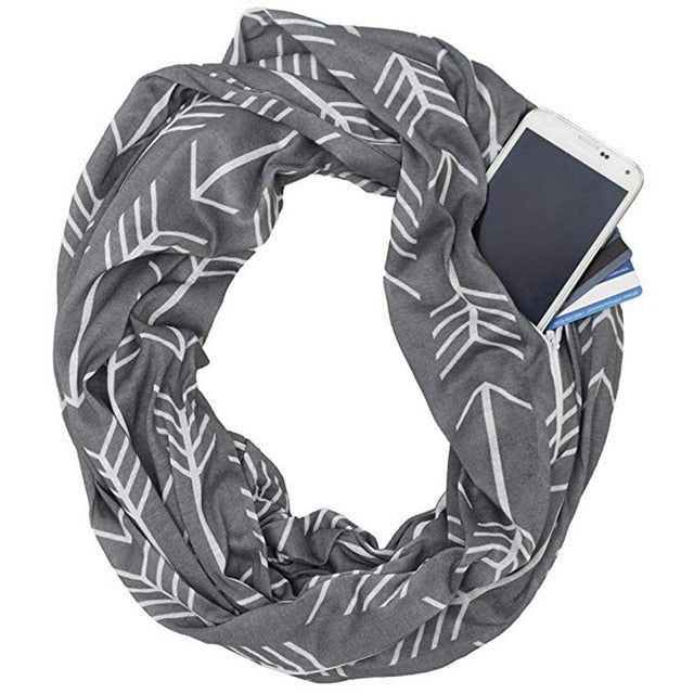 Infinity Scarf with Zippered Pocket