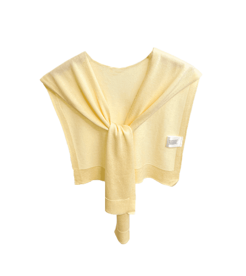 39 Thirty Nine Jeong Chan-Young (Jeon Mi-do) Inspired Pullover Shawl Cape - ONE SIZE ONLY - 105 CM x 42 CM x 39 CM / Pale Yellow - Scarves &