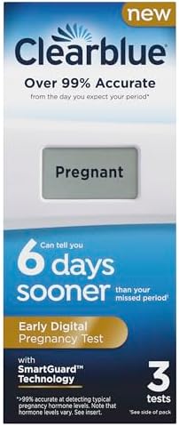 Clearblue Early Digital Pregnancy Test, Early Detection at Home Pregnancy Test, 3 Ct