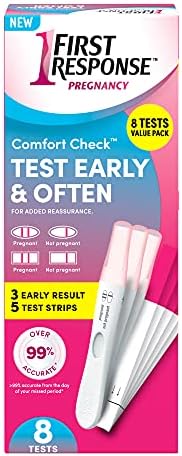 FIRST RESPONSE Comfort Check Pregnancy Test, 8 Count, Pink & White