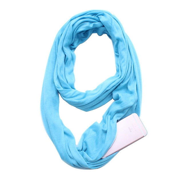 Infinity Scarf with Zippered Pocket