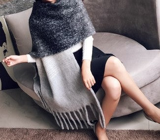 Long Fringed Scarf/Shawl 4 Colors Oversize Versatile Warm and Chic