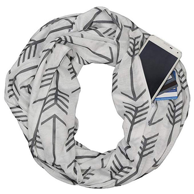 Infinity Scarf with Zippered Pocket