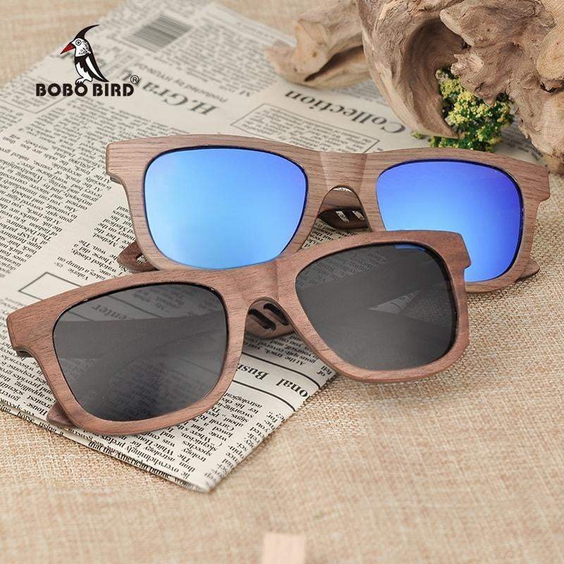 BOBO BIRD Vintage Wooden Polarized Sunglasses