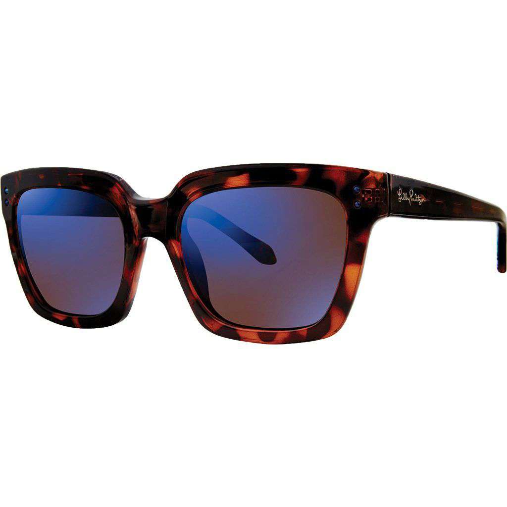 Celine Sunglasses in Dark Tortoise With Blue Lenses by Lilly Pulitzer