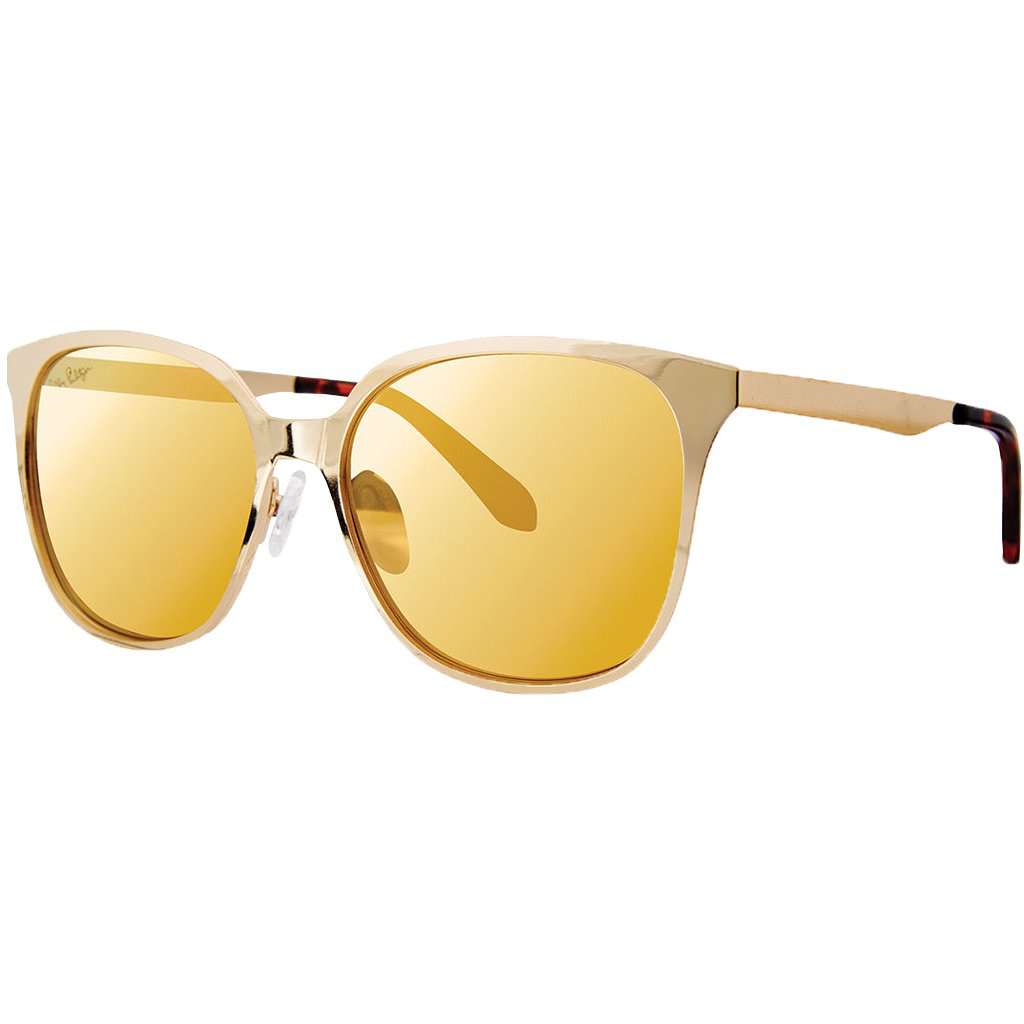 Landon Sunglasses in Gold Metallic With Gold Lenses by Lilly Pulitzer