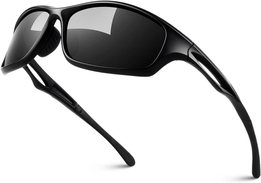 LINVO Polarized Sunglasses for Men UV Protection Ultralight Driving Cycling Fishing Sun Glasses with Zipper Case