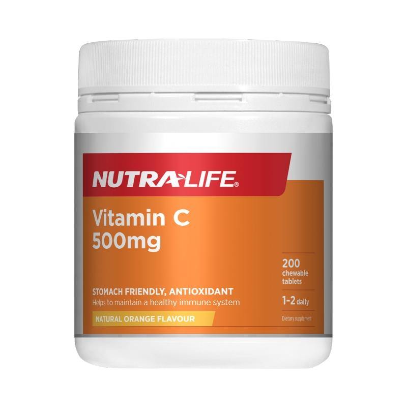 Nutra-Life Vitamin C 500mg Blackcurrant + Acai & Goji Chewables 200 Tablets