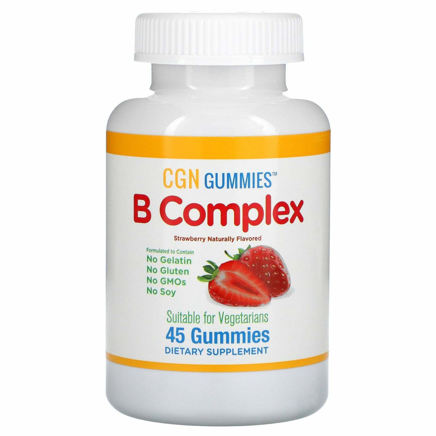 California Gold Nutrition B Complex Gummies Natural Strawberry Flavor 45 pcs NEW