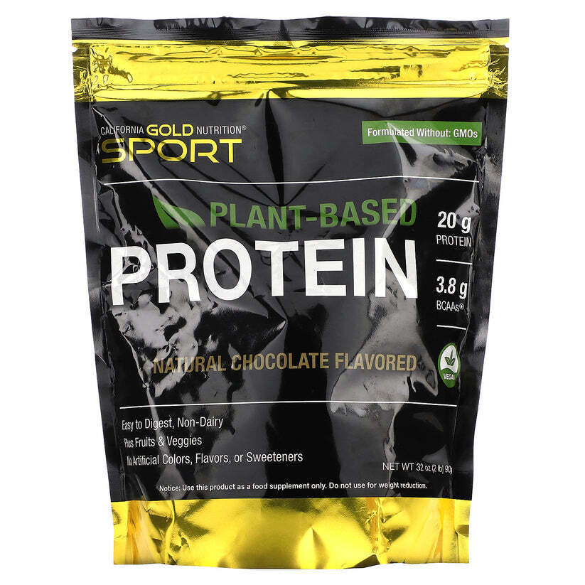 California Gold Nutrition SPORT Plant Based Protein Chocolate Natural 2lb NEW
