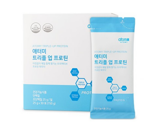 Atomy Triple Up Protein Daily Tri-Active Powder Casein Soy Whey 30x25g NEW