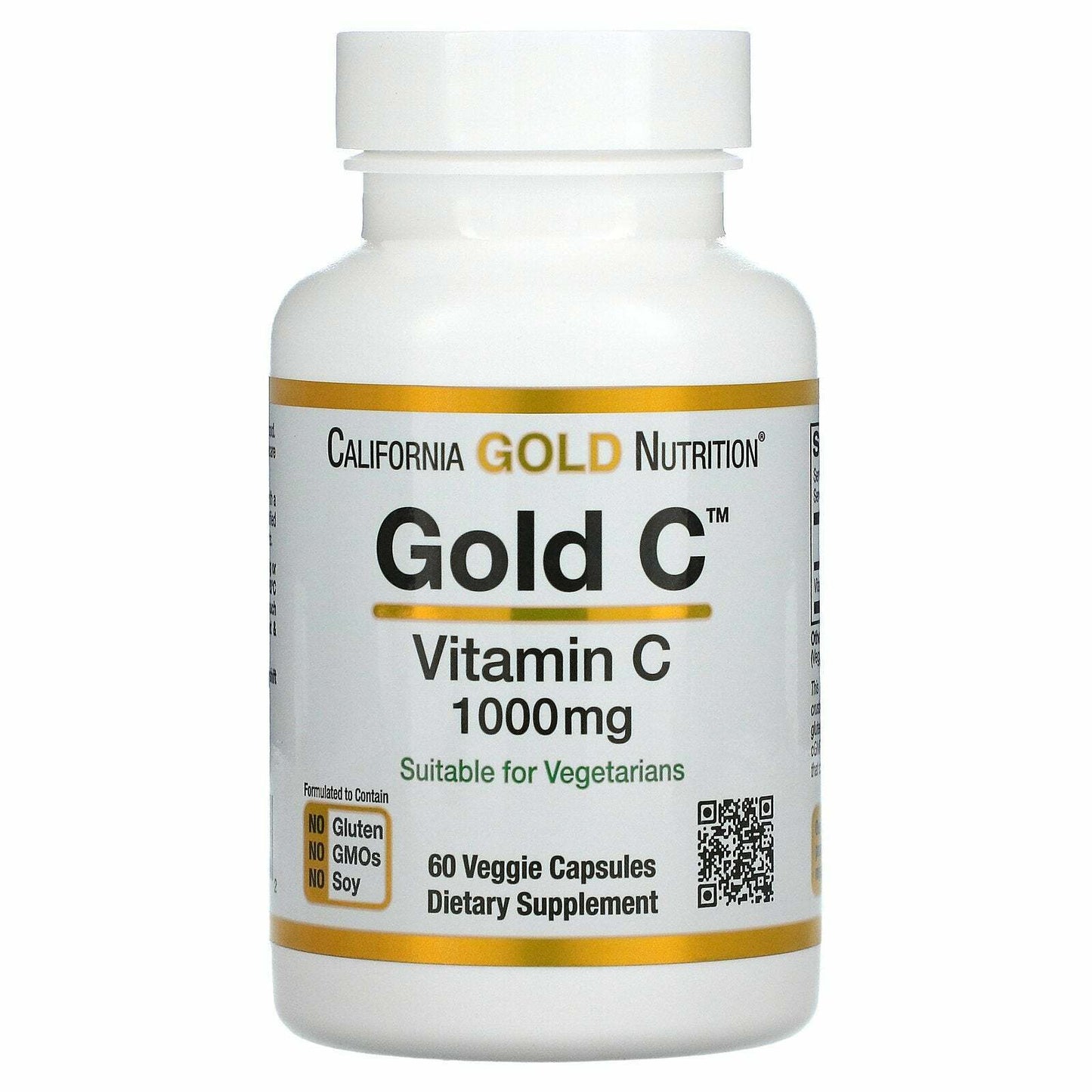 California Gold Nutrition Gold C Vitamin C Supplement 1000mg 60 Veggie Caps NEW