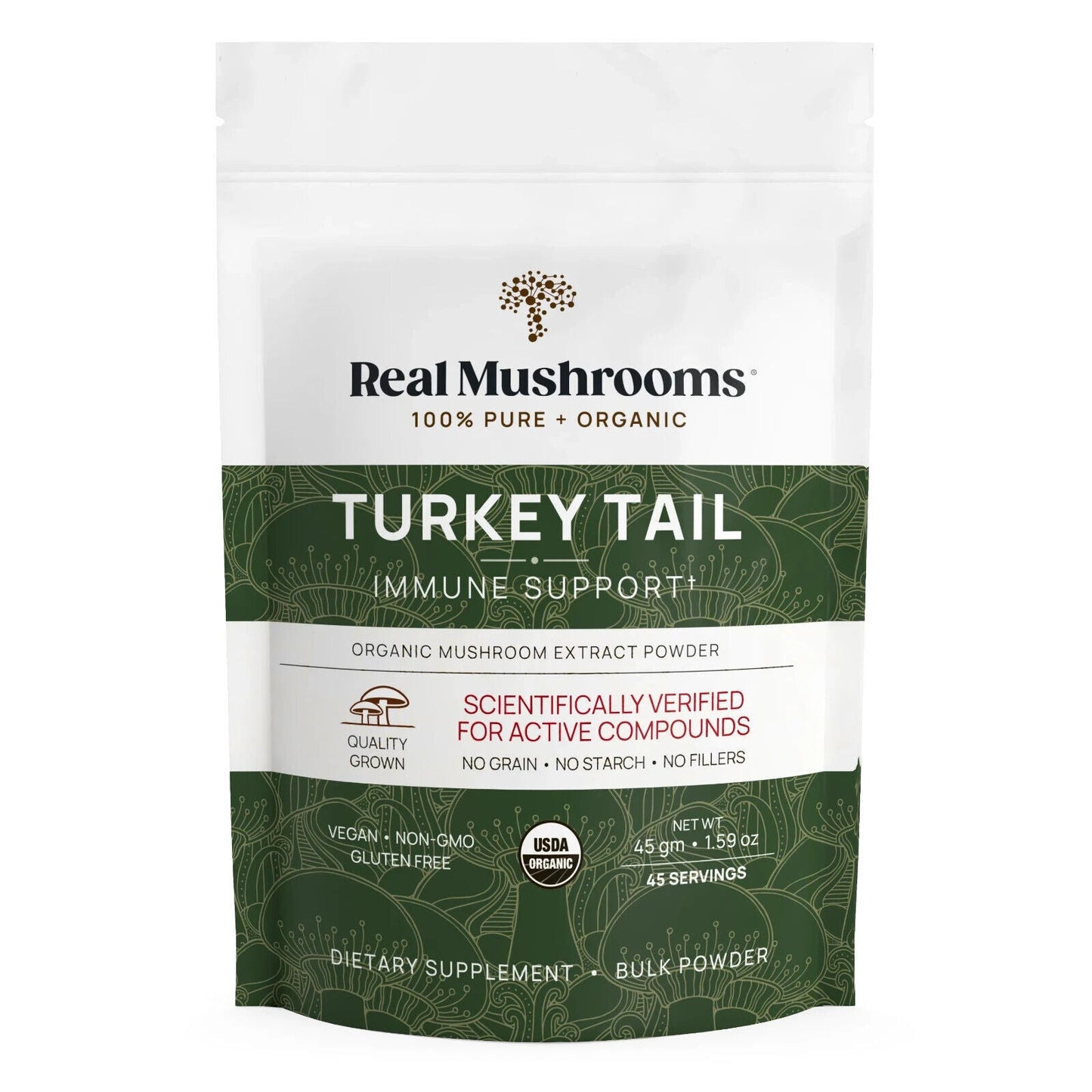 Real Mushrooms Turkey Tail for Pets Bulk Powder Organic Extracts Non-GMO 45g NEW