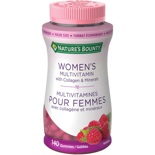 Nature's Bounty Women's Multivitamin Gummies Collagen Minerals Carbs 140 pcs NEW