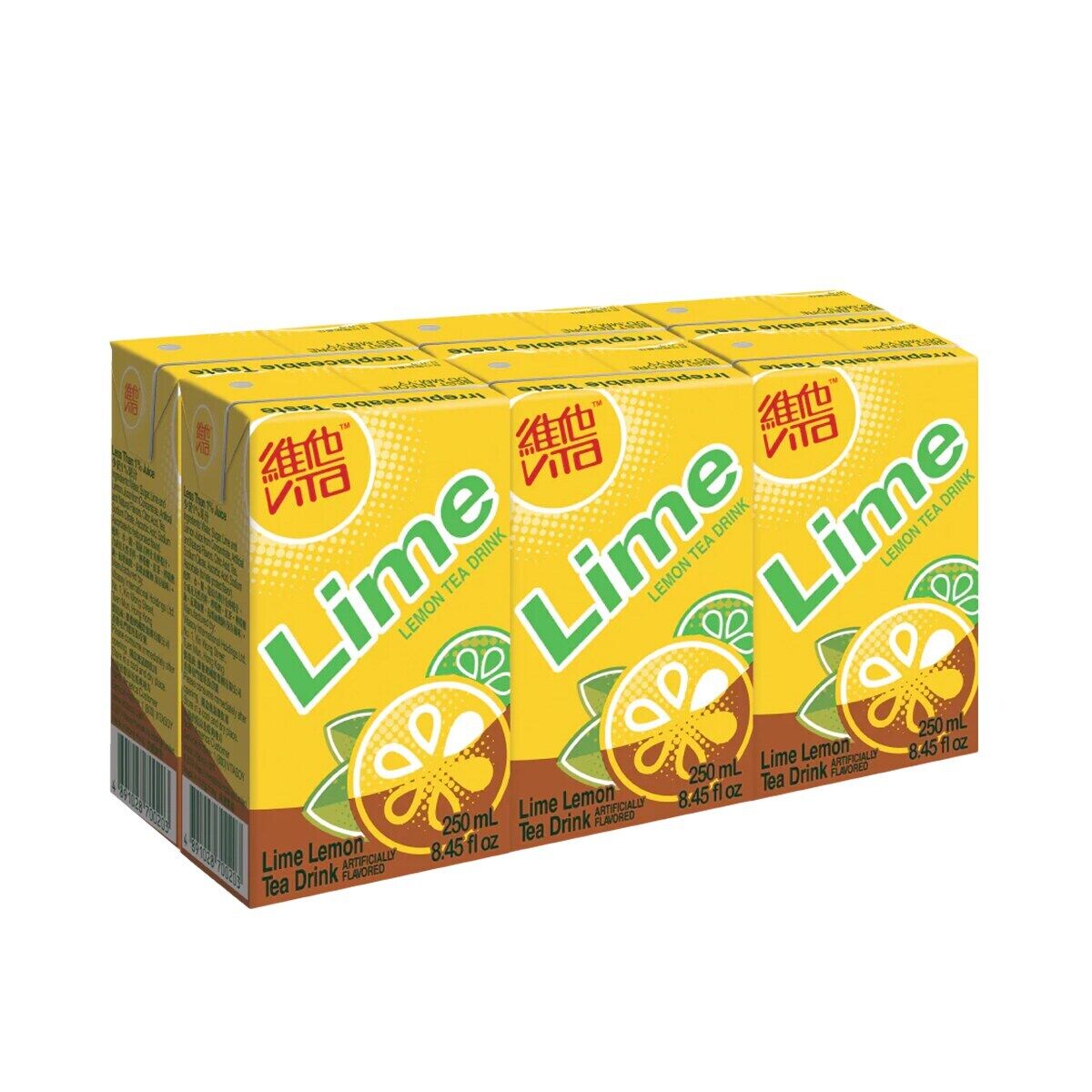 Vitasoy Lime Lemon Tea Delicious Vitamins Refreshing Drink 6 Pack x 250mL NEW