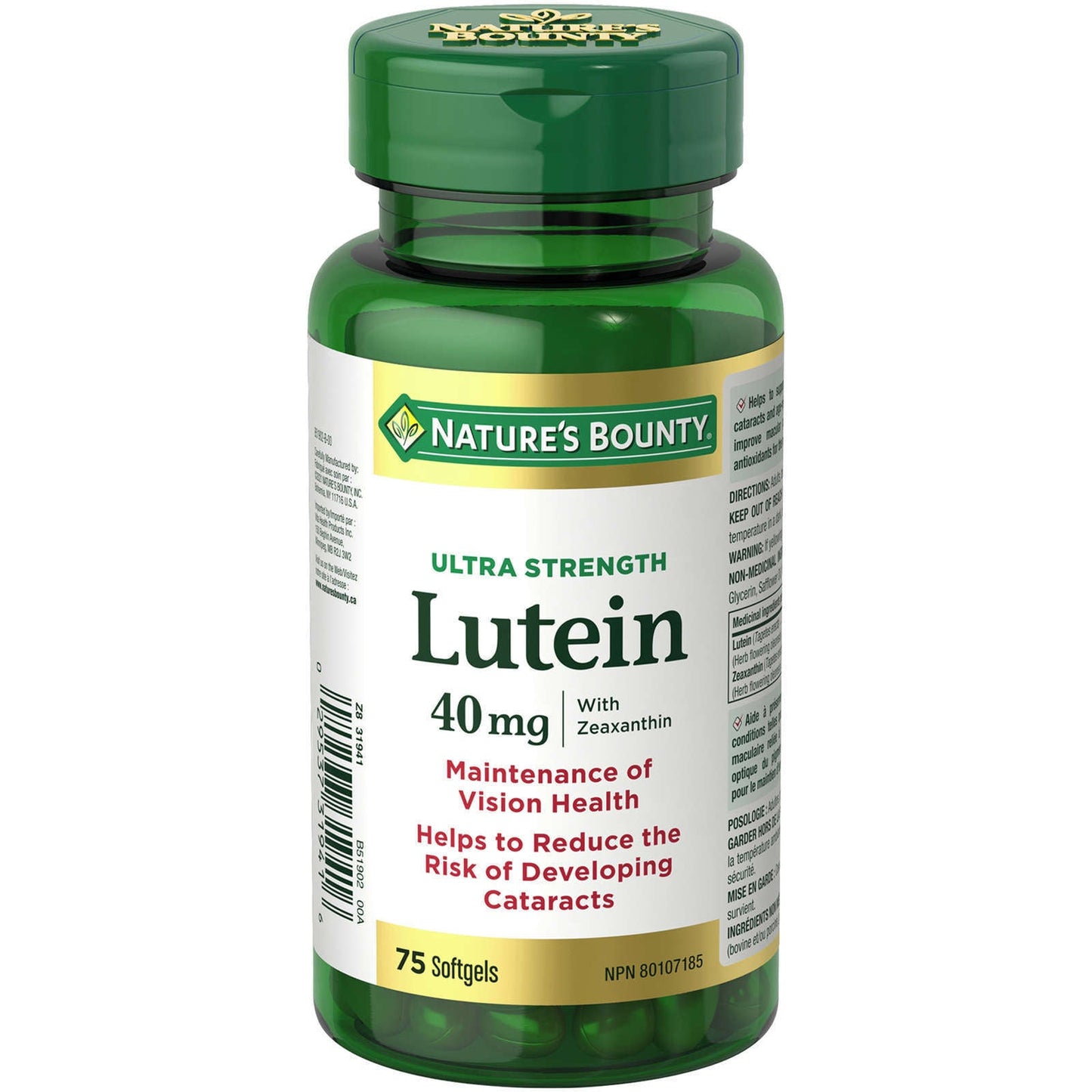 Nature's Bounty Lutein 40mg Carotenoid Macular Pigment Optical 75 pcs NEW