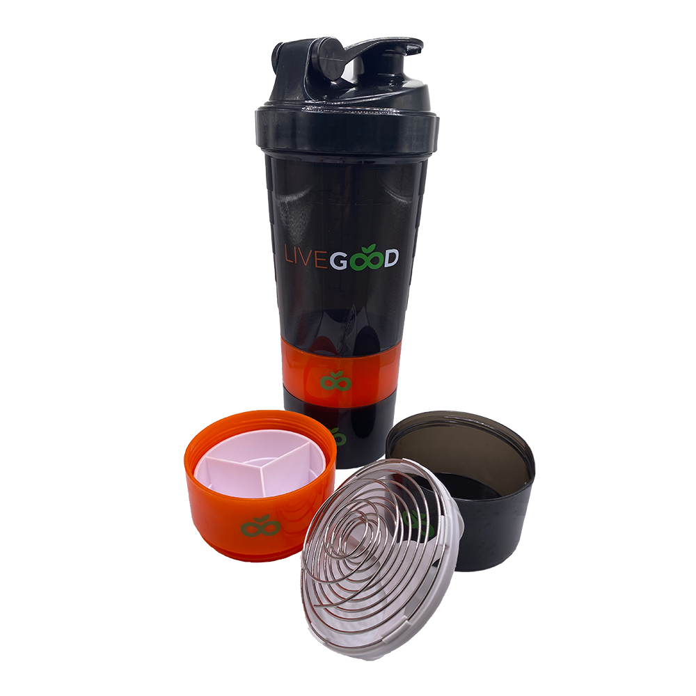 LiveGood 5 Piece Shaker Bottle Durable High Quality Convenient 1 Bottle NEW