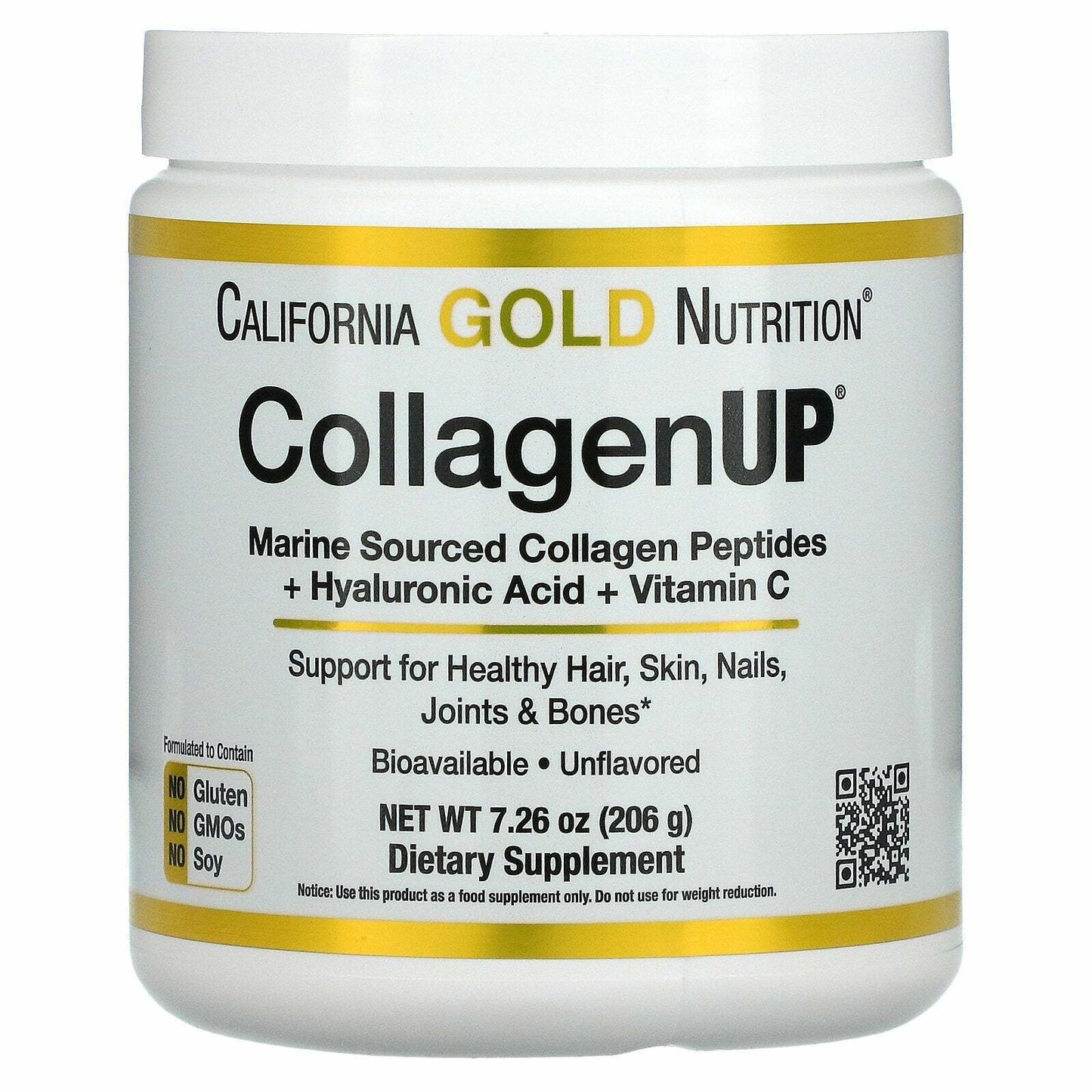 California Gold Nutrition CollagenUp Unflavored Marine Hydrolyzed 7.26 oz NEW