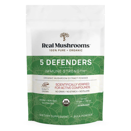 Real Mushrooms 5 Defenders for Pets Bulk Powder Organic Extracts 100g NEW