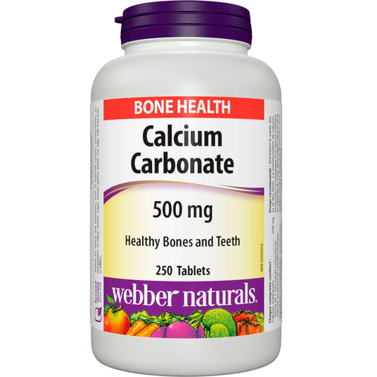 Webber Naturals Calcium Carbonate 500 mg Healthy Bones Teeth Strong 250 pcs NEW