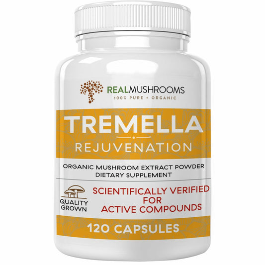 Real Mushrooms Organic Tremella Extract Rejuvenation Pure Vegan 120 caps NEW