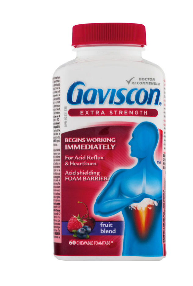 Gaviscon Extra Strength Chewable Foamtabs Fruit Blend Acid Reflux Pain 60pcs NEW
