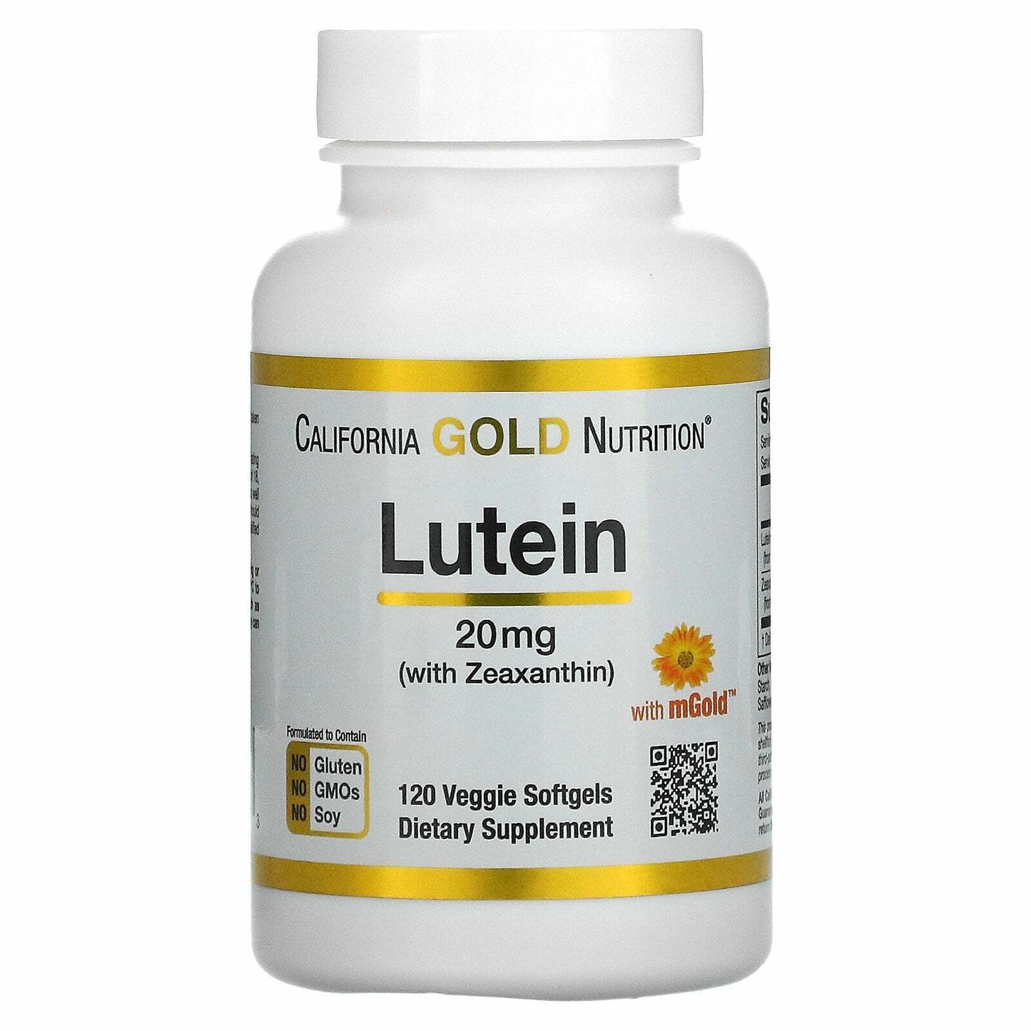 California Gold Nutrition Lutein w Zeaxanthin Marigold 20mg 120 Veg Caps NEW