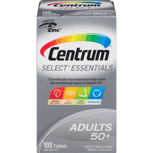 Centrum Select Essentials Adults 50+ Multivitamin Multiminerals 100 pcs NEW