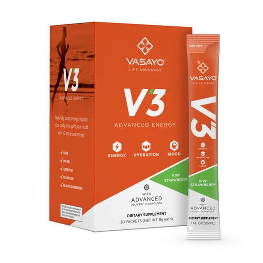 Vasayo V3 Advanced Energy Hydration Mood Boost Natural Sustain 30 x 8g ea NEW