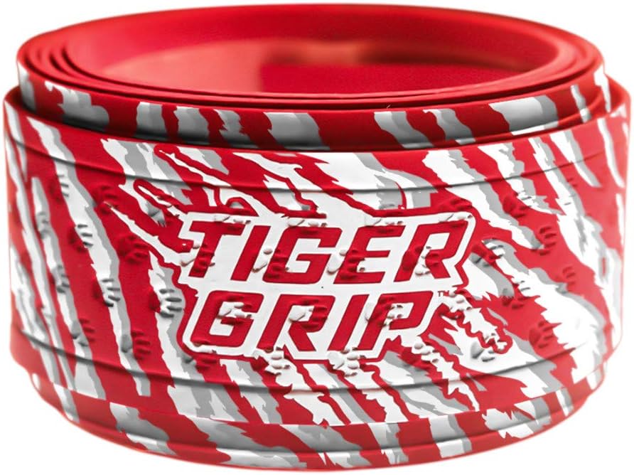 Bat Wrap/Bat Tape for Baseball and Softball - 0.5mm - Big Red (Red,White,Gray)