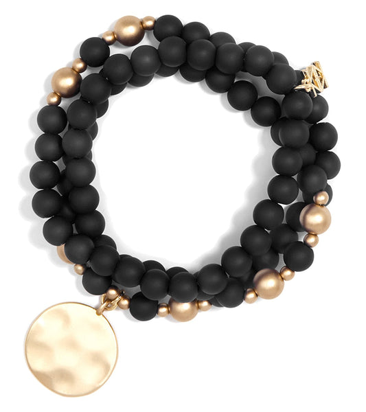 Zenzii Matte Beaded Wrap Charm Bracelet