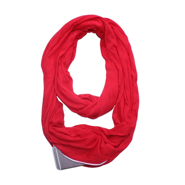 Infinity Scarf with Zippered Pocket