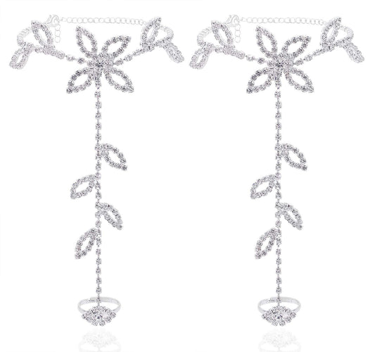 Barefoot Sandals Foot Chain - Silver