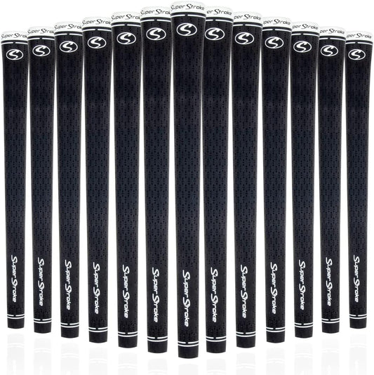 SuperStroke S-Tech Rubber Golf Club Grip, 13 Pack Bundle | Ultimate Feedback and Control | Non-Slip Performance in All Weather Conditions | Swing Faster & Square The Clubface More Naturally, Black