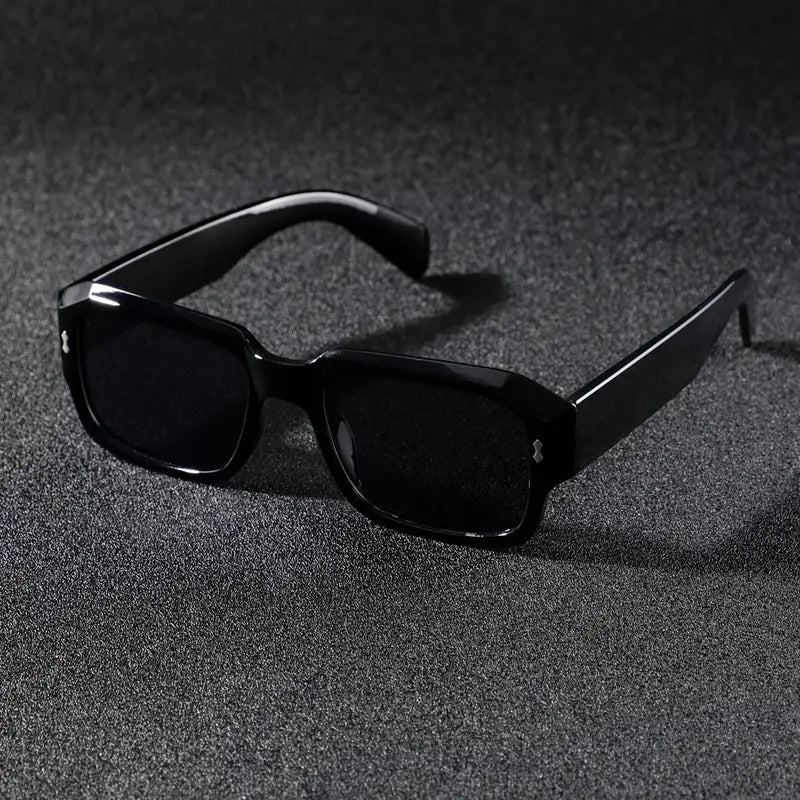 Trendy White Thick Square Frame Sunglasses, For Men Women Holiday Party Outdoor Decors, Photography Props