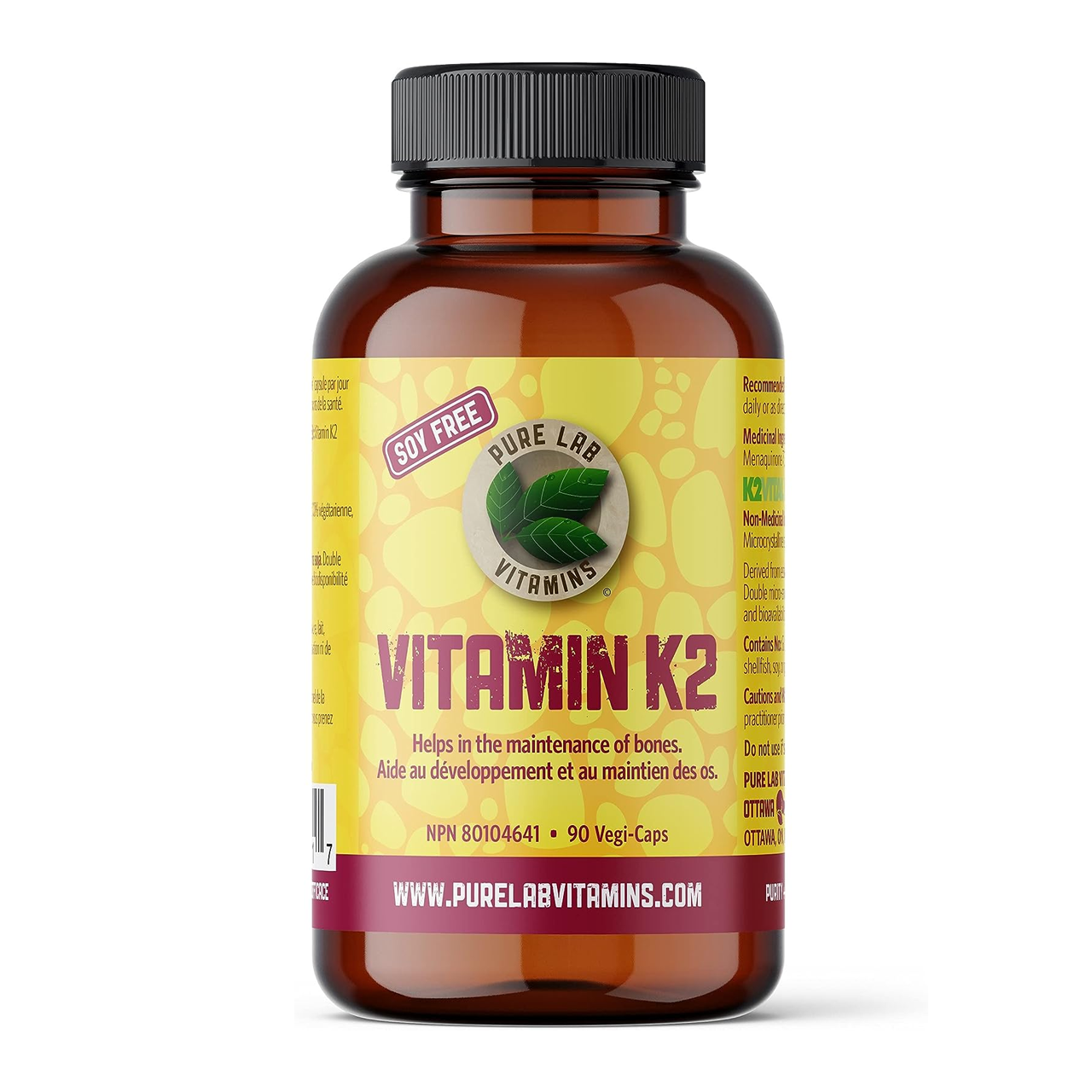 Pure Lab - Vitamin K2 - Soy Free | 90 Vegi-Caps