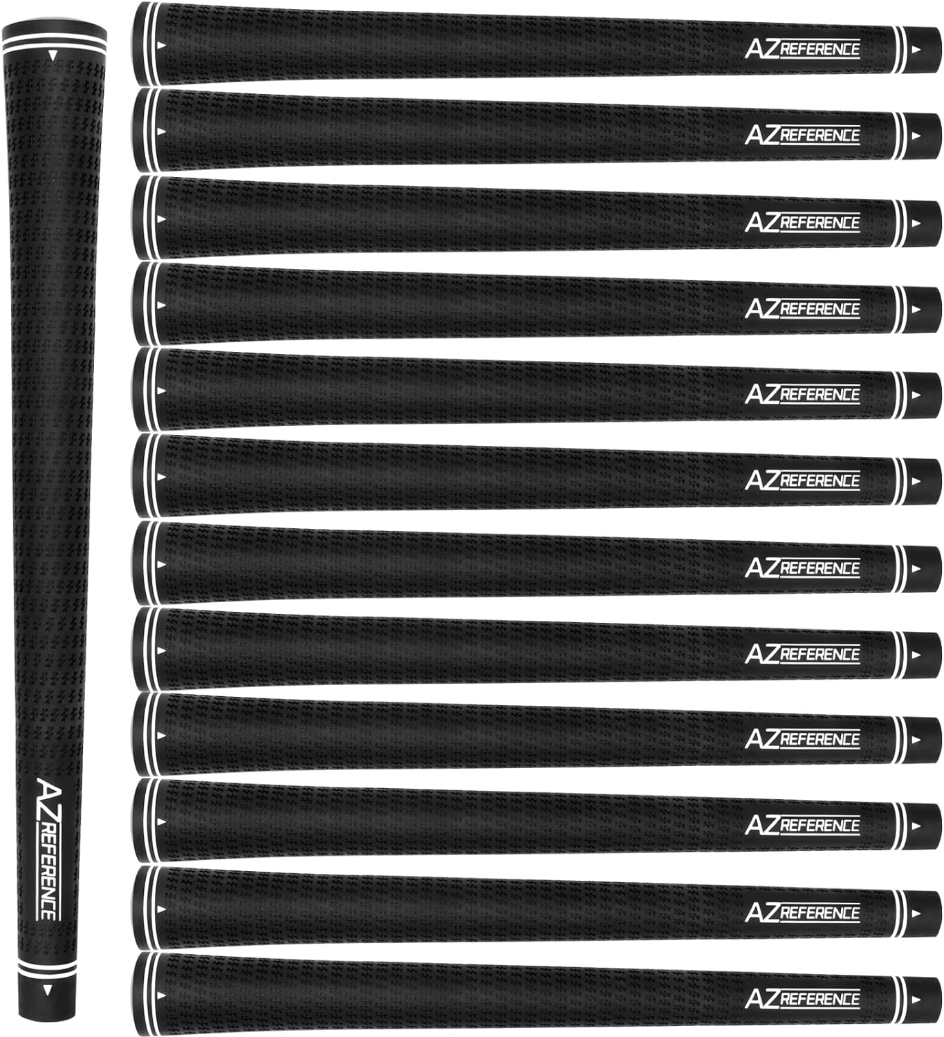 Black Golf Grips Standard Size Set of 13, Anti-Slip Rubber Golf Club Grips, No Alignment Necessary, Easy Installation, All-Weather Performance