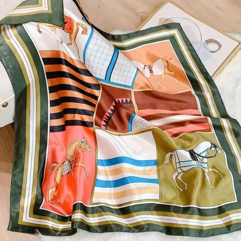 Equestrian Print Scarf - 90x90cm-Furbaby Friends Gifts