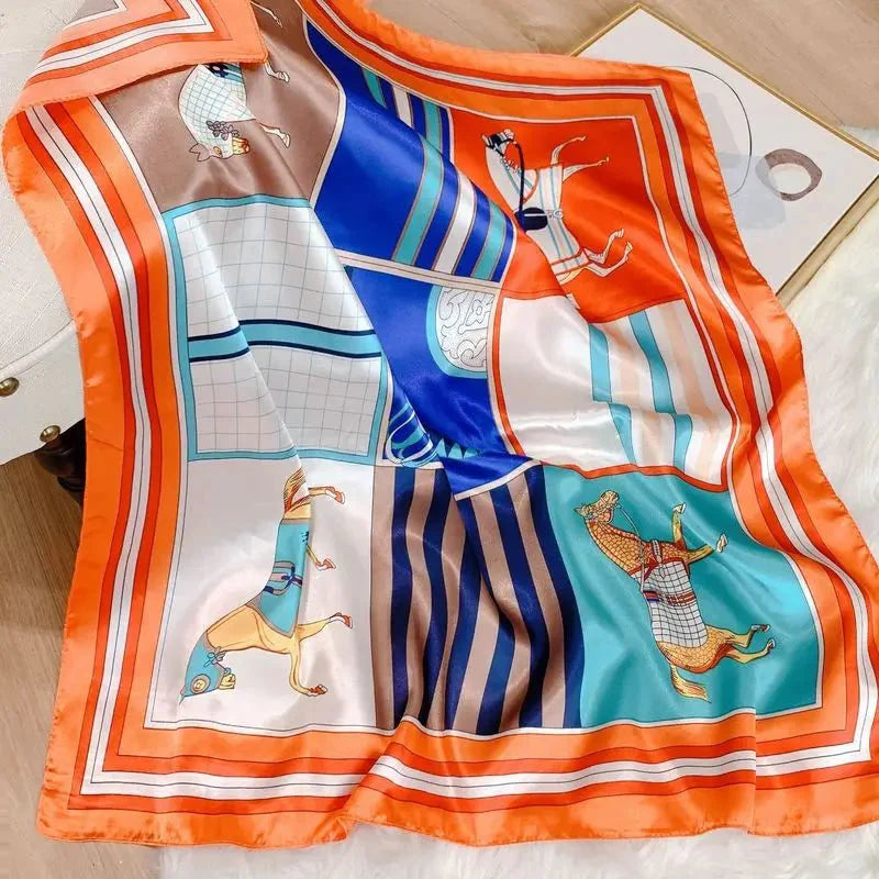 Equestrian Print Scarf - 90x90cm-Furbaby Friends Gifts