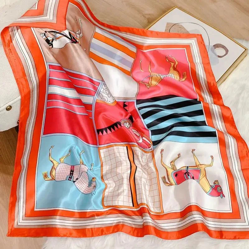 Equestrian Print Scarf - 90x90cm-Furbaby Friends Gifts